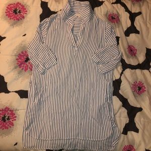 Striped Collared Loose Dress/Shirt